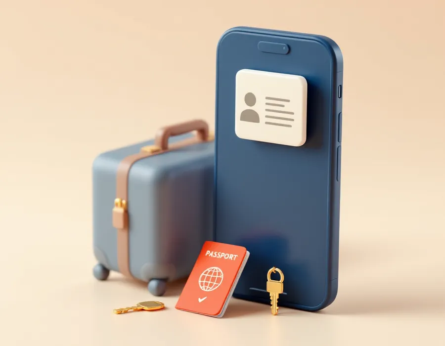 Huésped escaneando su pasaporte con el móvil durante el check-in online