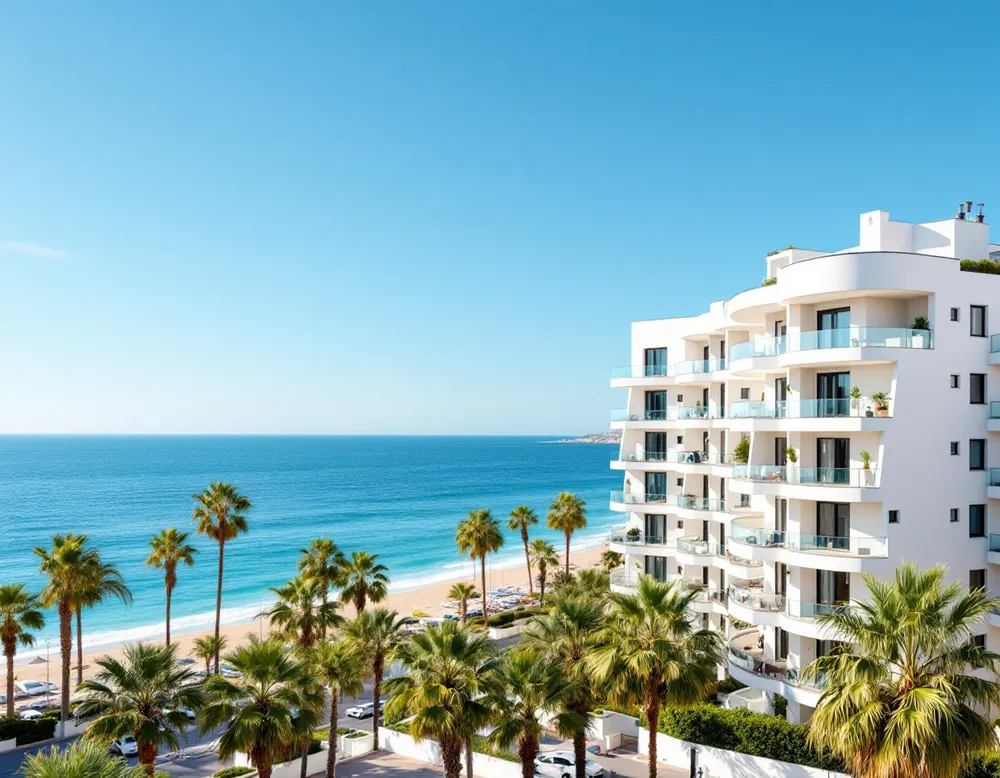 Seafront holiday apartment building